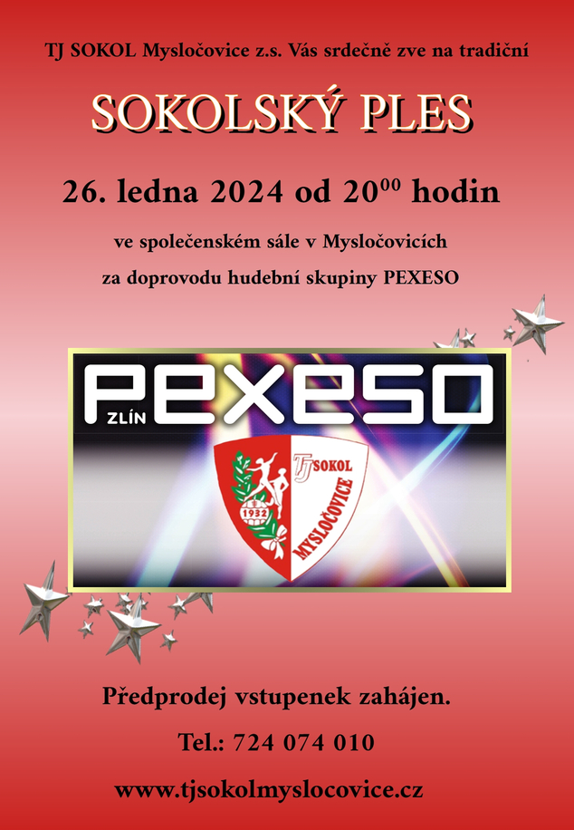 Plakát Sokolský ples 26 01 2024